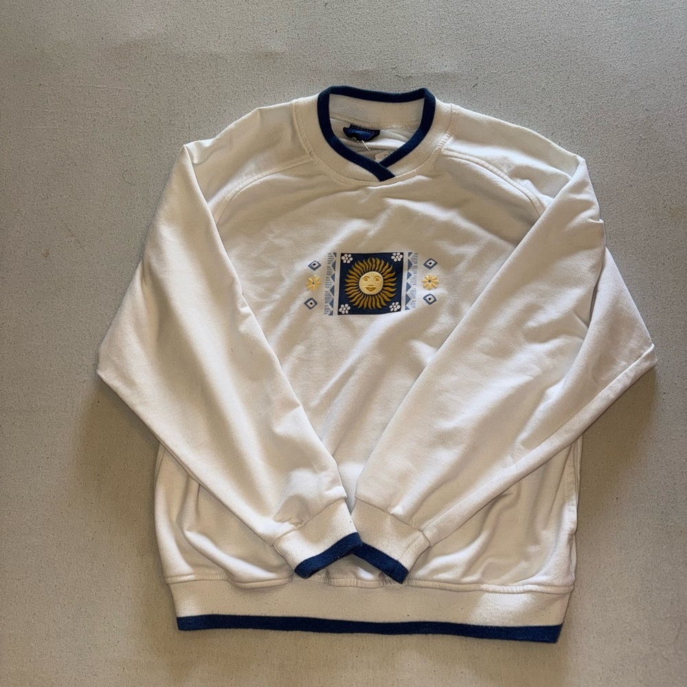 Jantzen White and Navy Women's Sweater